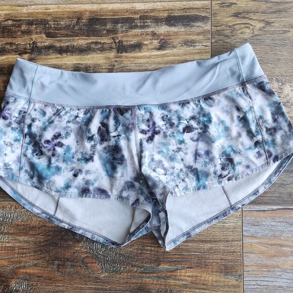 Lululemon Speed Up Mid-Rise Short 3" Lined Kaleidofloral Multi Blue Cast - Picture 5 of 14